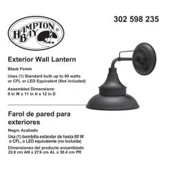 Black Outdoor Barn Light Wall Mount Sconce by Hampton Bay -Hampton Bay Sales black hampton bay outdoor sconces ew10139bk 44 1000