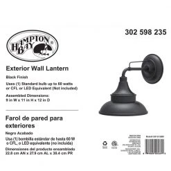 Black Outdoor Barn Light Wall Mount Sconce by Hampton Bay -Hampton Bay Sales black hampton bay outdoor sconces ew10139bk fa 1000
