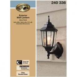 14.5 in. Black Dusk to Dawn Decorative Outdoor Wall Lantern by Hampton Bay 10 14.5 in. Black Dusk to Dawn Decorative Outdoor Wall Lantern by Hampton Bay -Hampton Bay Sales black hampton bay outdoor sconces g14796 bk 40 1000