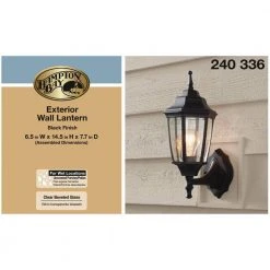 14.5 in. Black Dusk to Dawn Decorative Outdoor Wall Lantern by Hampton Bay 13 14.5 in. Black Dusk to Dawn Decorative Outdoor Wall Lantern by Hampton Bay -Hampton Bay Sales black hampton bay outdoor sconces g14796 bk 66 1000
