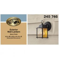 8.5 in. Black Decorative Outdoor Coach Wall Lantern with Clear Glass Shade by Hampton Bay -Hampton Bay Sales black hampton bay outdoor sconces g14806 bk 77 1000