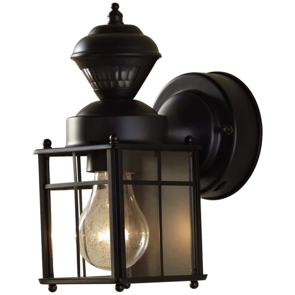 Bayside Mission 150° Black Motion-Sensing Outdoor Wall Lantern Sconce by Hampton Bay 5 Bayside Mission 150° Black Motion-Sensing Outdoor Wall Lantern Sconce by Hampton Bay - Image 5