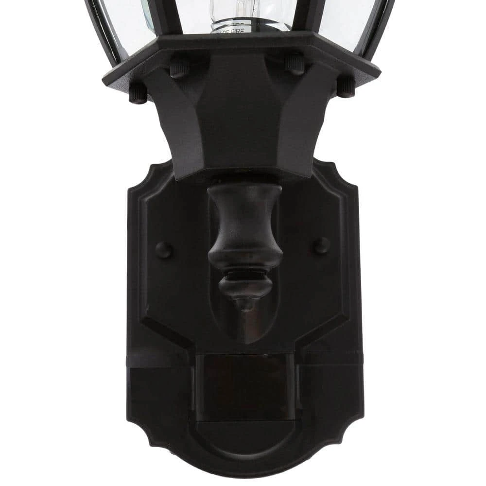 Alexandria 180° Black Motion-Sensing Outdoor Decorative Wall Lantern Sconce by Hampton Bay 3 Alexandria 180° Black Motion-Sensing Outdoor Decorative Wall Lantern Sconce by Hampton Bay - Image 3