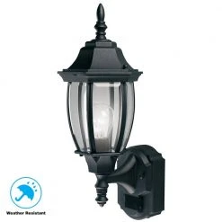 Alexandria 180° Black Motion-Sensing Outdoor Decorative Wall Lantern Sconce by Hampton Bay 9 Alexandria 180° Black Motion-Sensing Outdoor Decorative Wall Lantern Sconce by Hampton Bay -Hampton Bay Sales black hampton bay outdoor sconces hbi 4192 bk c3 1000