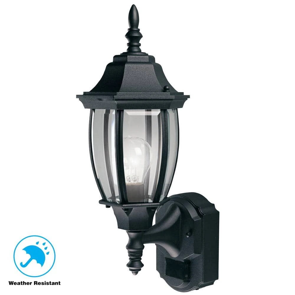 Alexandria 180° Black Motion-Sensing Outdoor Decorative Wall Lantern Sconce by Hampton Bay 5 Alexandria 180° Black Motion-Sensing Outdoor Decorative Wall Lantern Sconce by Hampton Bay - Image 5