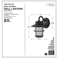 1-Light Black Outdoor Wall Lantern Sconce (2-Pack) by Hampton Bay 13 1-Light Black Outdoor Wall Lantern Sconce (2-Pack) by Hampton Bay -Hampton Bay Sales black hampton bay outdoor sconces jbo1691a 4 1f 1000