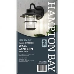 1-Light Black Outdoor Wall Lantern Sconce (2-Pack) by Hampton Bay 14 1-Light Black Outdoor Wall Lantern Sconce (2-Pack) by Hampton Bay -Hampton Bay Sales black hampton bay outdoor sconces jbo1691a 4 44 1000