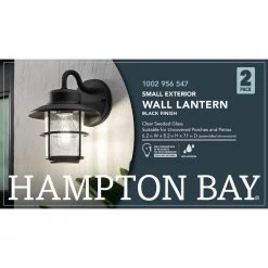 1-Light Black Outdoor Wall Lantern Sconce (2-Pack) by Hampton Bay 15 1-Light Black Outdoor Wall Lantern Sconce (2-Pack) by Hampton Bay -Hampton Bay Sales black hampton bay outdoor sconces jbo1691a 4 fa 1000