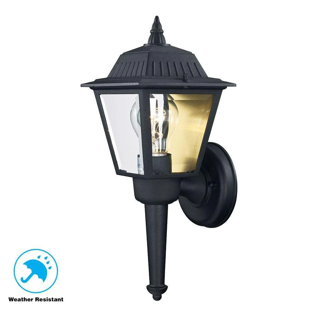 1-Light Black Outdoor Wall Lantern Sconce by Hampton Bay 6 1-Light Black Outdoor Wall Lantern Sconce by Hampton Bay - Image 6
