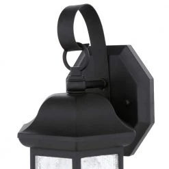 1-Light Black Outdoor Wall Lantern Sconce with Seeded Glass (2-Pack) by Hampton Bay -Hampton Bay Sales black hampton bay outdoor sconces kb t0784 c3 1000