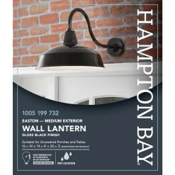 1-Light Black Outdoor Barn Wall Lantern Sconce by Hampton Bay 10 1-Light Black Outdoor Barn Wall Lantern Sconce by Hampton Bay -Hampton Bay Sales black hampton bay outdoor sconces khc1691a 3 1f 1000