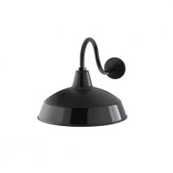 1-Light Black Outdoor Barn Wall Lantern Sconce by Hampton Bay