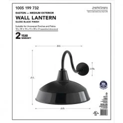 1-Light Black Outdoor Barn Wall Lantern Sconce by Hampton Bay 12 1-Light Black Outdoor Barn Wall Lantern Sconce by Hampton Bay -Hampton Bay Sales black hampton bay outdoor sconces khc1691a 3 fa 1000