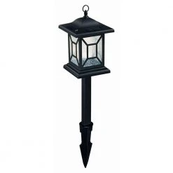 Solar 9.7 Lumens Black Outdoor Integrated LED Diamond Shepard Hook Lantern Landscape Path Light (2-Pack) by Hampton Bay 14 Solar 9.7 Lumens Black Outdoor Integrated LED Diamond Shepard Hook Lantern Landscape Path Light (2-Pack) by Hampton Bay -Hampton Bay Sales black hampton bay path lights 27929 1d 1000