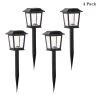 10 Lumens Craftsman Solar Black Integrated LED Path Light with Faux Retro Edison Bulb (4-Pack) by Hampton Bay
