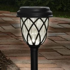 Dauphin Solar 6 Lumens Black Integrated LED Path Light with Textured Plastic Lens (10-Pack); Weather/Rust Resistant by Hampton Bay -Hampton Bay Sales black hampton bay path lights 62010 4f 1000