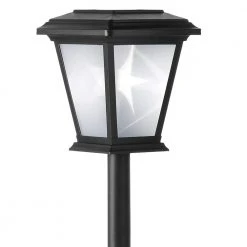 Solar 15 Lumens Black Outdoor LED Unique 3D Star Pattern Path Light (4-Pack); Weather/Water/Rust Resistant by Hampton Bay -Hampton Bay Sales black hampton bay path lights 62113 4f 1000