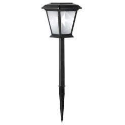 Solar 15 Lumens Black Outdoor LED Unique 3D Star Pattern Path Light (4-Pack); Weather/Water/Rust Resistant by Hampton Bay -Hampton Bay Sales black hampton bay path lights 62113 fa 1000