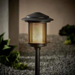 Ambrose Low Voltage 2.4 Lumens Black Integrated LED Path Light with Flicker Flame Effect; Weather/Water/Rust Resistant by Hampton Bay -Hampton Bay Sales black hampton bay path lights 62906 40 1000