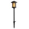Ambrose Low Voltage 2.4 Lumens Black Integrated LED Path Light with Flicker Flame Effect; Weather/Water/Rust Resistant by Hampton Bay