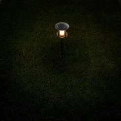 Ambrose Low Voltage 2.4 Lumens Black Integrated LED Path Light with Flicker Flame Effect; Weather/Water/Rust Resistant by Hampton Bay -Hampton Bay Sales black hampton bay path lights 62906 a0 1000