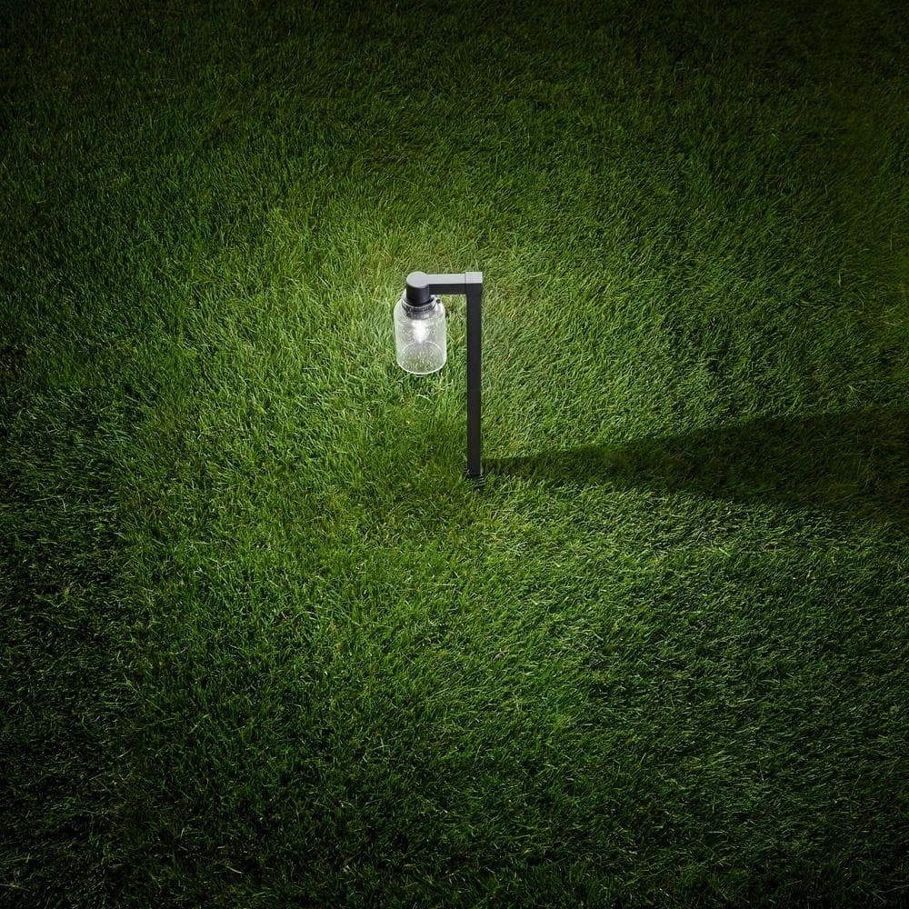 Anderson Low Voltage 50 Lumens Black Integrated LED Path Light with Seeded Glass and Vintage Style Bulb by Hampton Bay 3 Anderson Low Voltage 50 Lumens Black Integrated LED Path Light with Seeded Glass and Vintage Style Bulb by Hampton Bay - Image 3