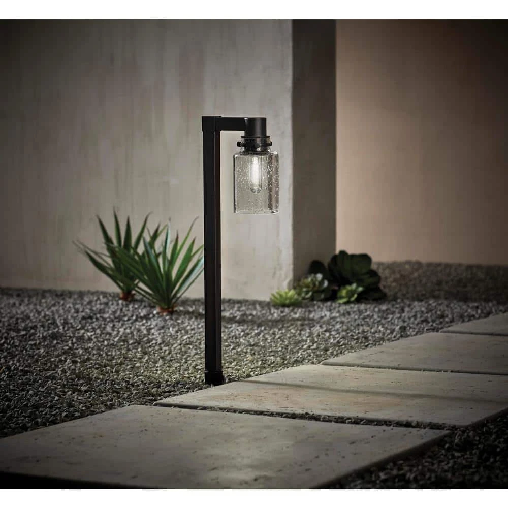 Anderson Low Voltage 50 Lumens Black Integrated LED Path Light with Seeded Glass and Vintage Style Bulb by Hampton Bay 2 Anderson Low Voltage 50 Lumens Black Integrated LED Path Light with Seeded Glass and Vintage Style Bulb by Hampton Bay - Image 2