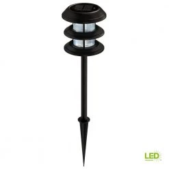 Solar 10 Lumens Black Outdoor Integrated LED 3-Tier Powered Lights (6-Pack); Weather/Water/Rust Resistant by Hampton Bay -Hampton Bay Sales black hampton bay path lights 79339 77 1000