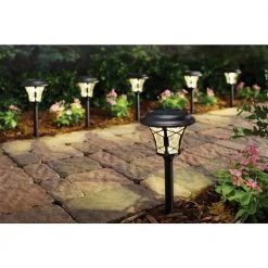 Solar 17 Lumens Black Integrated LED Landscape Path Light with Clear Glass Lens (6-Pack); Weather Resistant by Hampton Bay 11 Solar 17 Lumens Black Integrated LED Landscape Path Light with Clear Glass Lens (6-Pack); Weather Resistant by Hampton Bay -Hampton Bay Sales black hampton bay path lights 84010 1d 1000