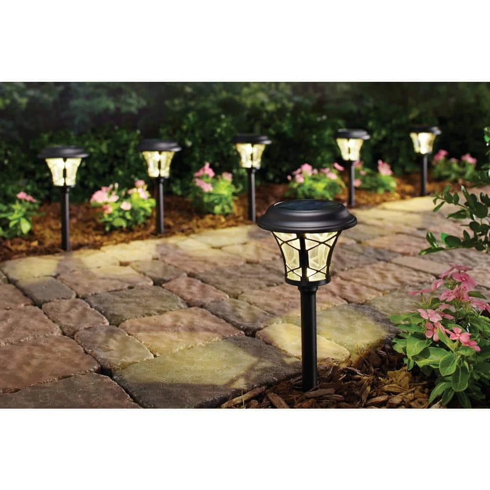 Solar 17 Lumens Black Integrated LED Landscape Path Light with Clear Glass Lens (6-Pack); Weather Resistant by Hampton Bay 5 Solar 17 Lumens Black Integrated LED Landscape Path Light with Clear Glass Lens (6-Pack); Weather Resistant by Hampton Bay - Image 5