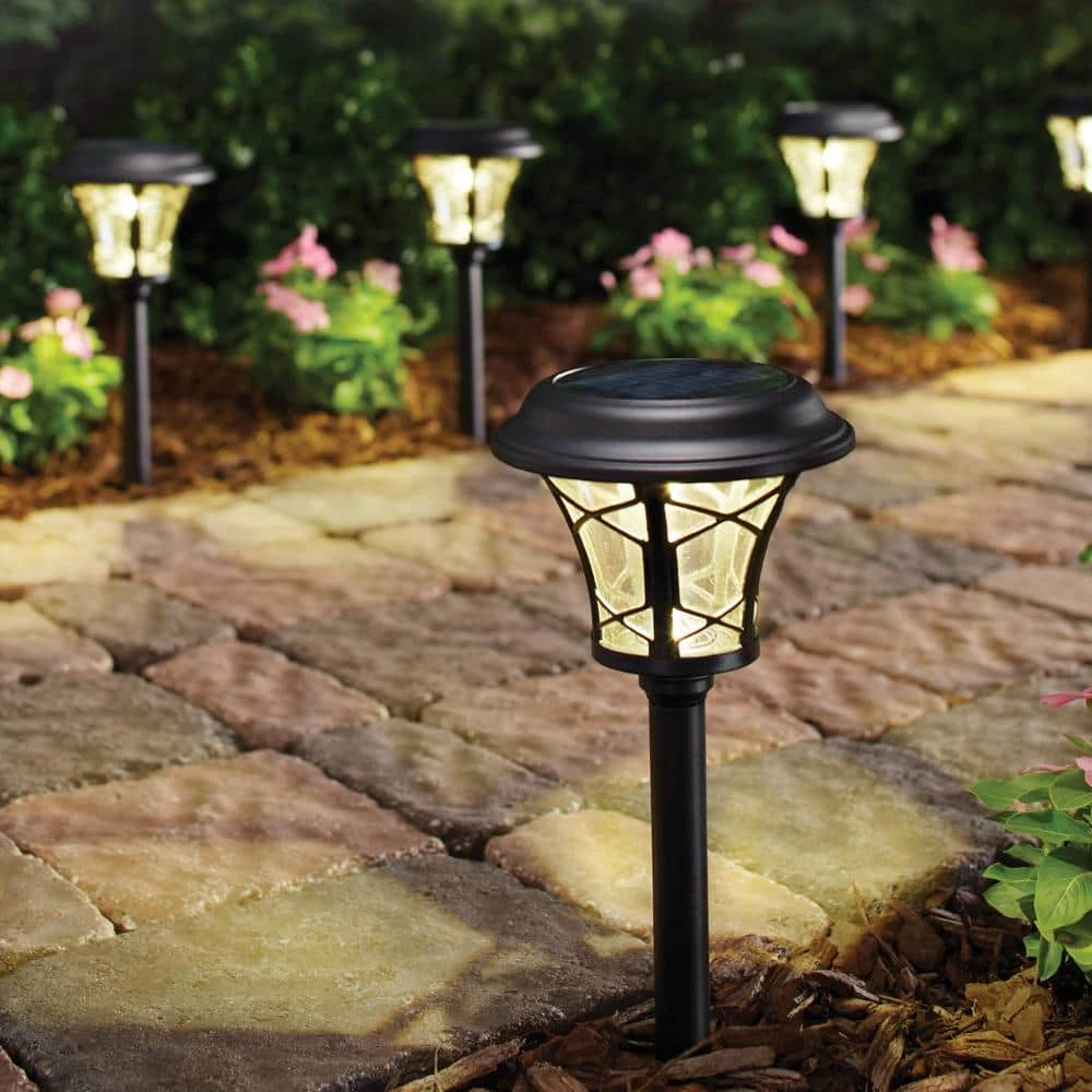 Solar 17 Lumens Black Integrated LED Landscape Path Light with Clear Glass Lens (6-Pack); Weather Resistant by Hampton Bay 2 Solar 17 Lumens Black Integrated LED Landscape Path Light with Clear Glass Lens (6-Pack); Weather Resistant by Hampton Bay - Image 2