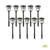 Jefferson Solar 10 Lumens Black Integrated LED 3000K Warm White Landscape Path Light (10-Pack); Weather/Rust Resistant by Hampton Bay