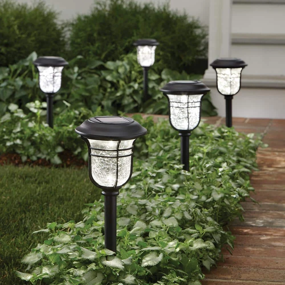 Jefferson Solar 10 Lumens Black Integrated LED 3000K Warm White Landscape Path Light (10-Pack); Weather/Rust Resistant by Hampton Bay 4 Jefferson Solar 10 Lumens Black Integrated LED 3000K Warm White Landscape Path Light (10-Pack); Weather/Rust Resistant by Hampton Bay - Image 4
