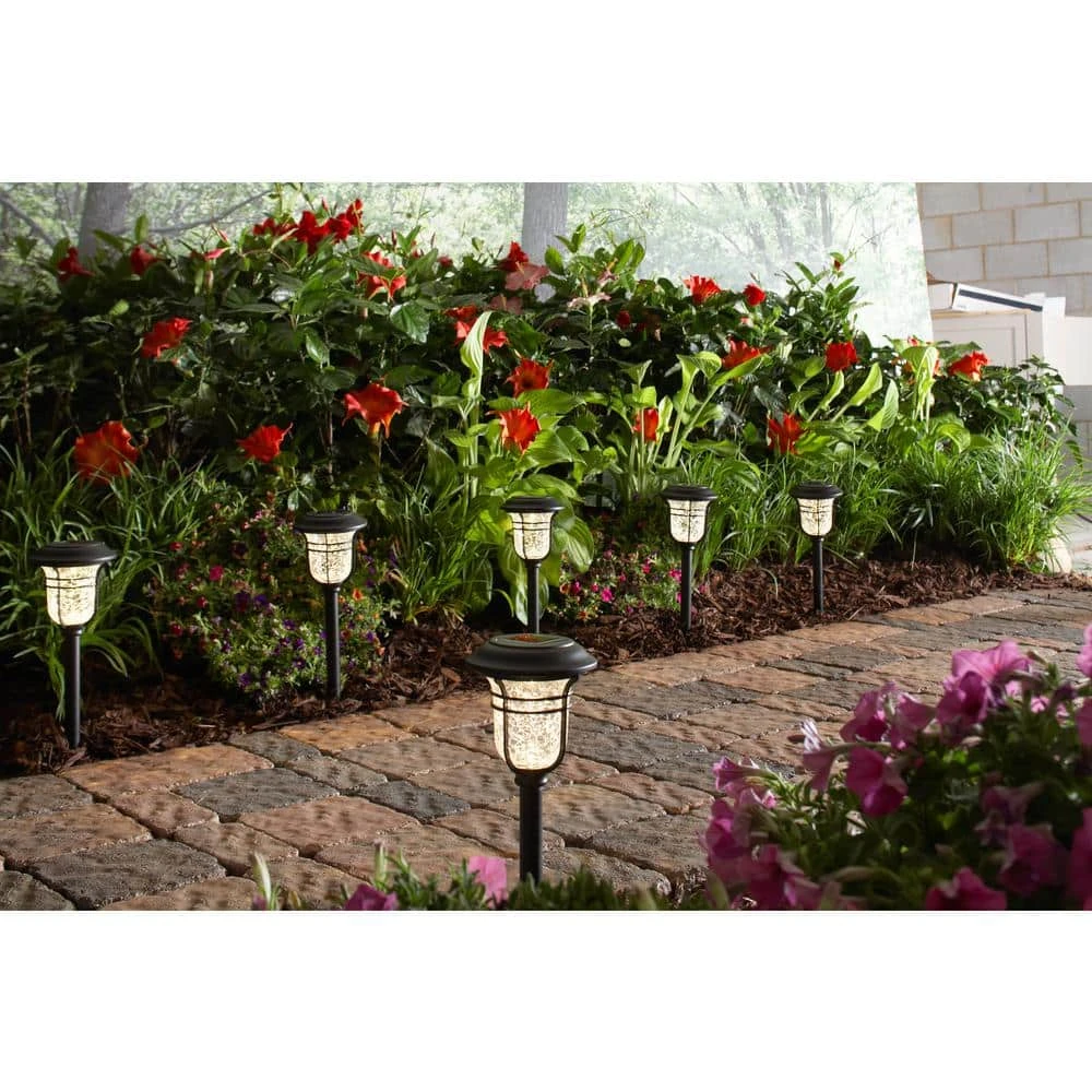 Jefferson Solar 10 Lumens Black Integrated LED 3000K Warm White Landscape Path Light (10-Pack); Weather/Rust Resistant by Hampton Bay 2 Jefferson Solar 10 Lumens Black Integrated LED 3000K Warm White Landscape Path Light (10-Pack); Weather/Rust Resistant by Hampton Bay - Image 2