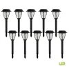 Solar 5 Lumens Black Integrated LED Landscape Path Light with Ribbed Lens (10-Pack); Weather/Rust Resistant by Hampton Bay