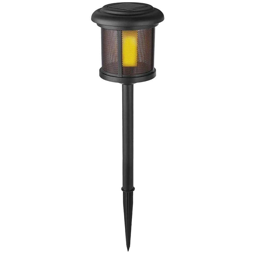 Ambrose Solar 6 Lumens Black Outdoor Integrated LED Flicker Flame Path Light (2-Pack); Weather/Water/Rust Resistant by Hampton Bay 5 Ambrose Solar 6 Lumens Black Outdoor Integrated LED Flicker Flame Path Light (2-Pack); Weather/Water/Rust Resistant by Hampton Bay - Image 5