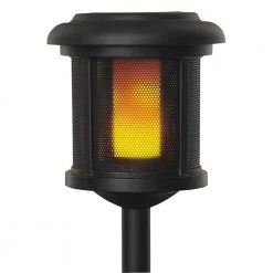 Ambrose Solar 6 Lumens Black Outdoor Integrated LED Flicker Flame Path Light (2-Pack); Weather/Water/Rust Resistant by Hampton Bay 8 Ambrose Solar 6 Lumens Black Outdoor Integrated LED Flicker Flame Path Light (2-Pack); Weather/Water/Rust Resistant by Hampton Bay -Hampton Bay Sales black hampton bay path lights 91999 c3 1000