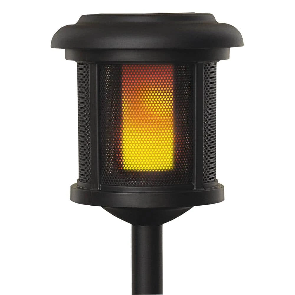 Ambrose Solar 6 Lumens Black Outdoor Integrated LED Flicker Flame Path Light (2-Pack); Weather/Water/Rust Resistant by Hampton Bay 3 Ambrose Solar 6 Lumens Black Outdoor Integrated LED Flicker Flame Path Light (2-Pack); Weather/Water/Rust Resistant by Hampton Bay - Image 3