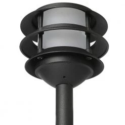 Low Voltage 75 Lumens Matte Black Outdoor Integrated LED 3-Tier Path Light; Weather/Water/Rust Resistant by Hampton Bay -Hampton Bay Sales black hampton bay path lights 93999 a0 1000