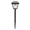 Warrenton Solar Black LED Path Light 13 Lumens, Glass Top with Bulb, Seedy Glass with Vintage Bulb (4-Pack) by Hampton Bay