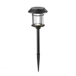Solar Black LED Outdoor Post Light 35 Lumens with Double Glass (4-Pack) by Hampton Bay -Hampton Bay Sales black hampton bay path lights hd41237 4f 1000