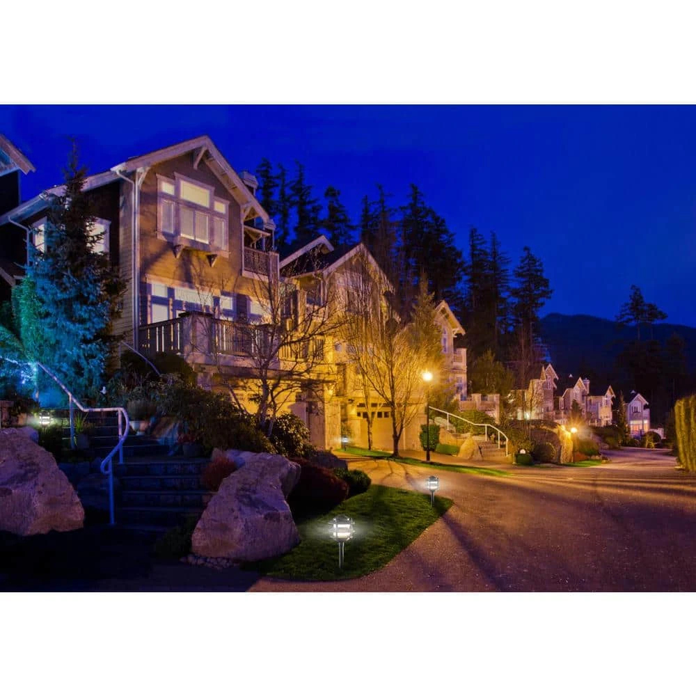 Elmore Low Voltage Black Outdoor Integrated LED 3-Tier Metal Landscape Path Light with Frosted Plastic Lens by Hampton Bay 12 Elmore Low Voltage Black Outdoor Integrated LED 3-Tier Metal Landscape Path Light with Frosted Plastic Lens by Hampton Bay - Image 12