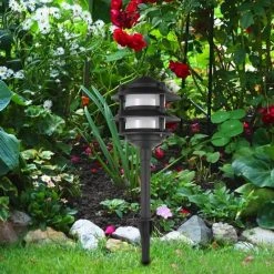 Elmore Low Voltage Black Outdoor Integrated LED 3-Tier Metal Landscape Path Light with Frosted Plastic Lens by Hampton Bay 18 Elmore Low Voltage Black Outdoor Integrated LED 3-Tier Metal Landscape Path Light with Frosted Plastic Lens by Hampton Bay -Hampton Bay Sales black hampton bay path lights l03177 4f 1000