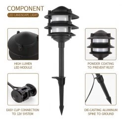 Elmore Low Voltage Black Outdoor Integrated LED 3-Tier Metal Landscape Path Light with Frosted Plastic Lens by Hampton Bay 16 Elmore Low Voltage Black Outdoor Integrated LED 3-Tier Metal Landscape Path Light with Frosted Plastic Lens by Hampton Bay -Hampton Bay Sales black hampton bay path lights l03177 66 1000