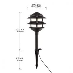 Elmore Low Voltage Black Outdoor Integrated LED 3-Tier Metal Landscape Path Light with Frosted Plastic Lens by Hampton Bay 22 Elmore Low Voltage Black Outdoor Integrated LED 3-Tier Metal Landscape Path Light with Frosted Plastic Lens by Hampton Bay -Hampton Bay Sales black hampton bay path lights l03177 76 1000