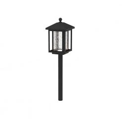 Cairo Low Voltage Square Transitional Black Integrated LED Path Light With Bubble Glass (1-Pack) by Hampton Bay