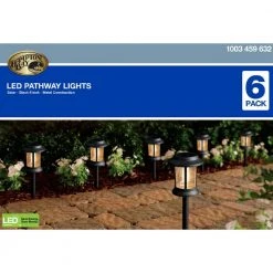 Solar Black Outdoor Integrated LED 3000K 12-Lumens Vintage Bulb Seedy Glass Landscape Pathway Light Set (6-Pack) by Hampton Bay -Hampton Bay Sales black hampton bay path lights nxt 1610 09 44 1000