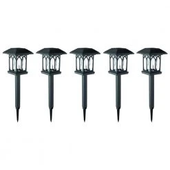 Solar Black LED 10 Lumens Path Light (5-Pack) by Hampton Bay -Hampton Bay Sales black hampton bay path lights nxt 2350 c3 1000