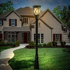 120 Lumens Black Solar Post Lantern by Hampton Bay -Hampton Bay Sales black hampton bay post lanterns 46274 1f 1000