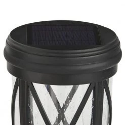 120 Lumens Black Solar Post Lantern by Hampton Bay -Hampton Bay Sales black hampton bay post lanterns 46274 40 1000